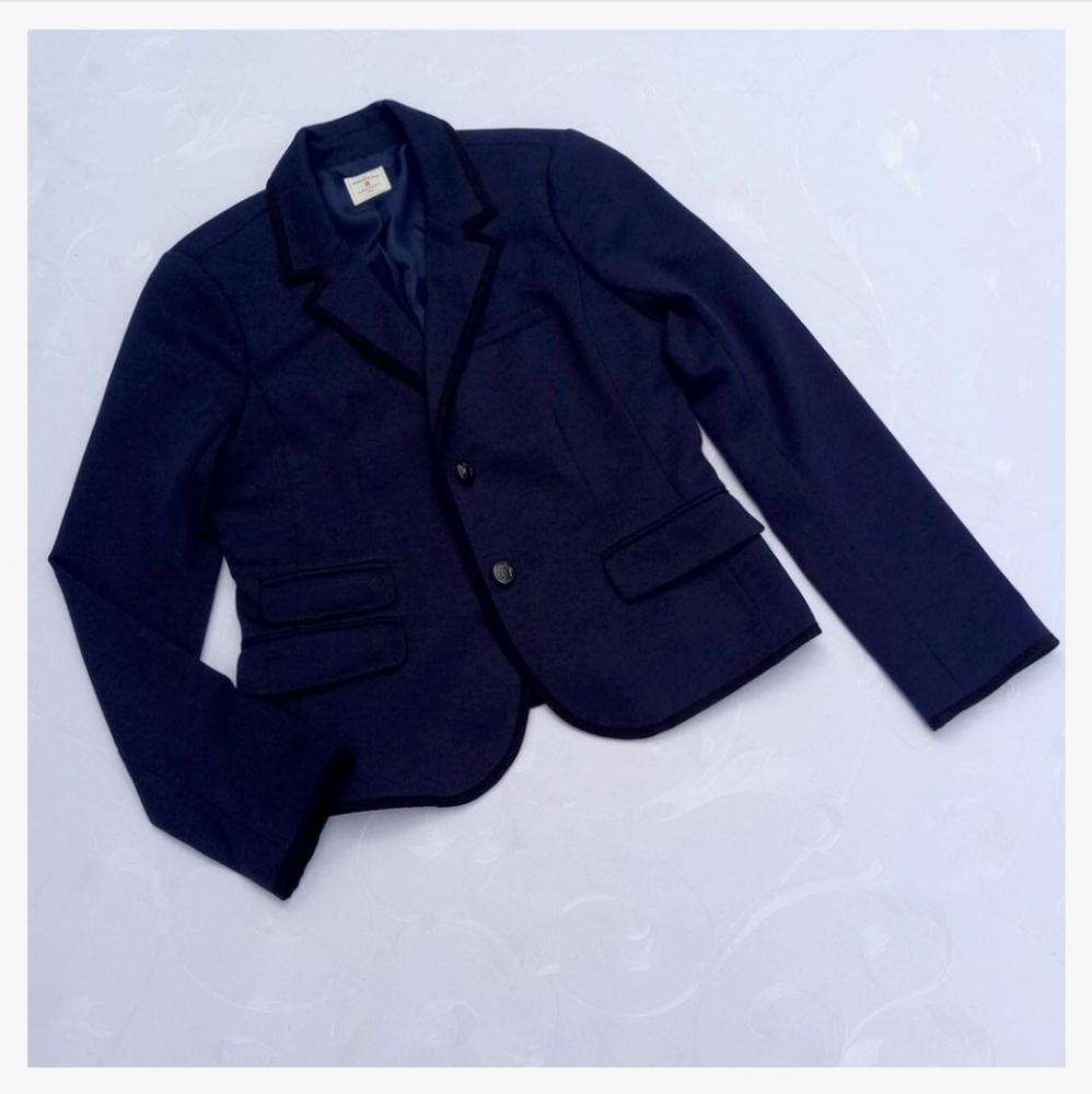 GAP Women Size 4 Navy Blue Lined Academy Blazer